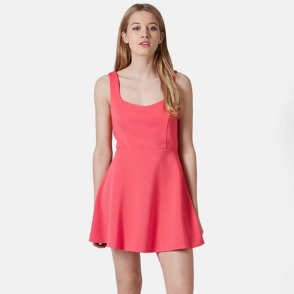 TOPSHOP Bow Back Skater Dress NWOT